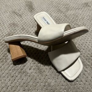 Steve Madden The Saged  Women's Cream Block Heel Sandals